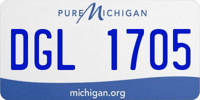 MI license plate DGL1705