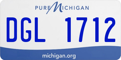 MI license plate DGL1712