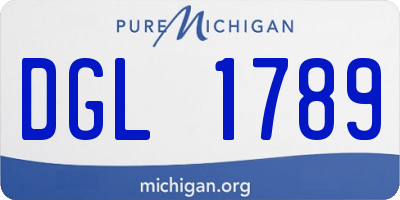 MI license plate DGL1789