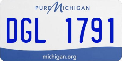 MI license plate DGL1791