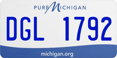 MI license plate DGL1792