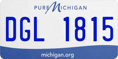 MI license plate DGL1815