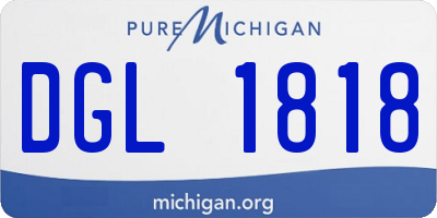 MI license plate DGL1818