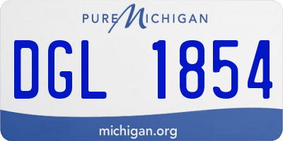 MI license plate DGL1854