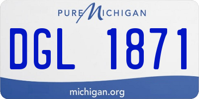 MI license plate DGL1871