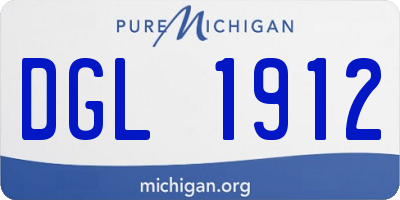 MI license plate DGL1912