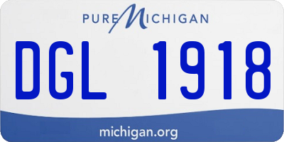 MI license plate DGL1918