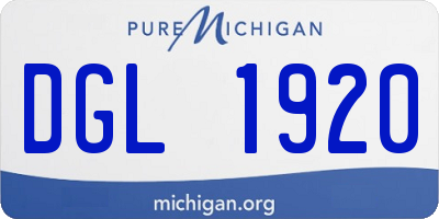 MI license plate DGL1920
