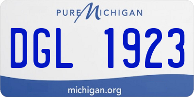 MI license plate DGL1923