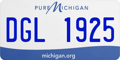 MI license plate DGL1925