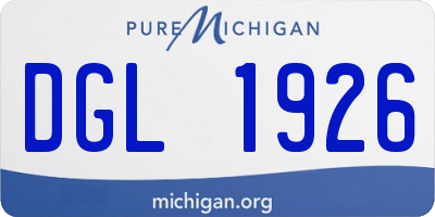 MI license plate DGL1926