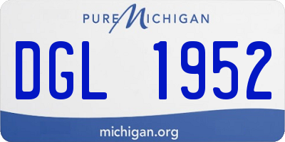 MI license plate DGL1952