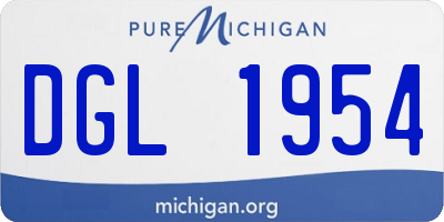 MI license plate DGL1954