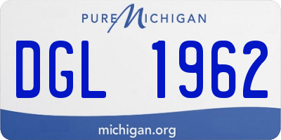MI license plate DGL1962