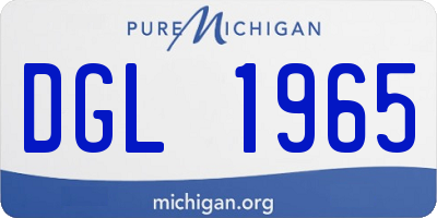 MI license plate DGL1965