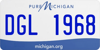 MI license plate DGL1968