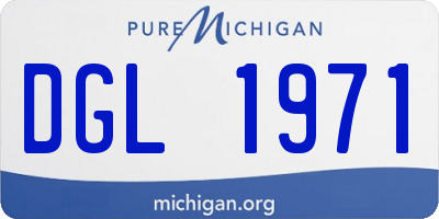 MI license plate DGL1971