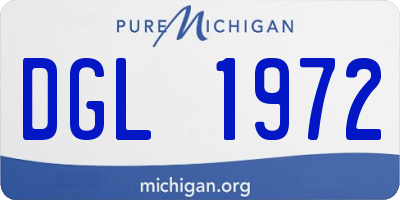 MI license plate DGL1972