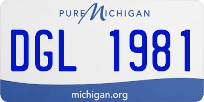 MI license plate DGL1981