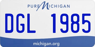 MI license plate DGL1985
