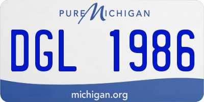 MI license plate DGL1986