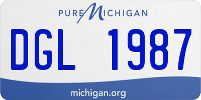 MI license plate DGL1987