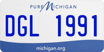 MI license plate DGL1991