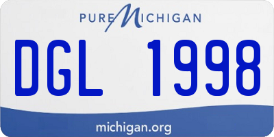 MI license plate DGL1998