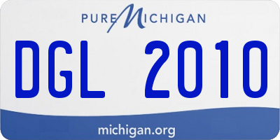 MI license plate DGL2010