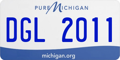 MI license plate DGL2011