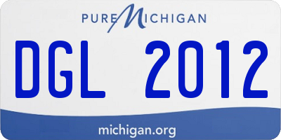 MI license plate DGL2012