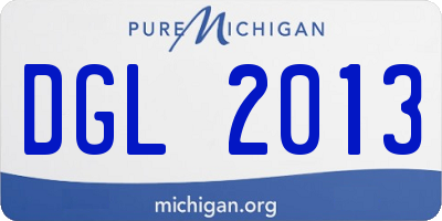 MI license plate DGL2013