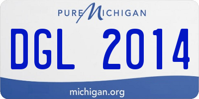 MI license plate DGL2014