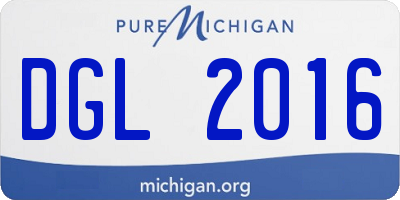 MI license plate DGL2016