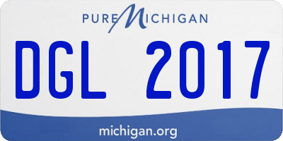 MI license plate DGL2017