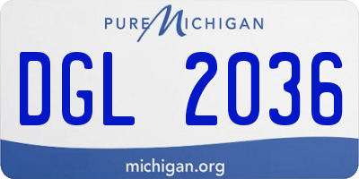 MI license plate DGL2036
