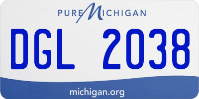 MI license plate DGL2038