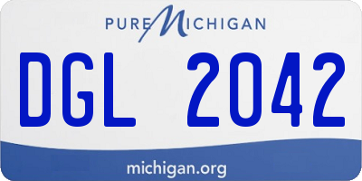 MI license plate DGL2042