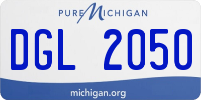 MI license plate DGL2050
