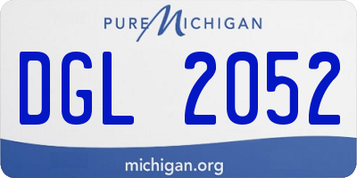 MI license plate DGL2052