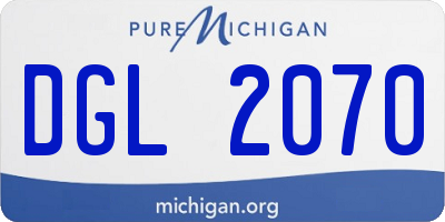 MI license plate DGL2070
