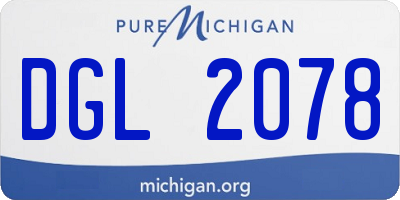 MI license plate DGL2078