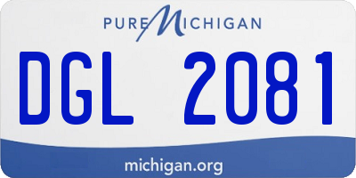 MI license plate DGL2081