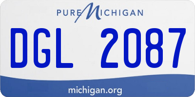 MI license plate DGL2087