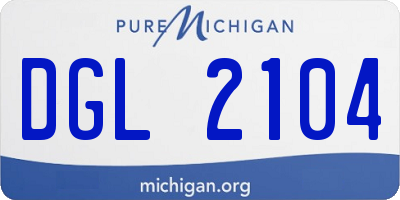 MI license plate DGL2104