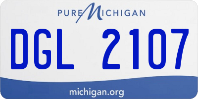 MI license plate DGL2107