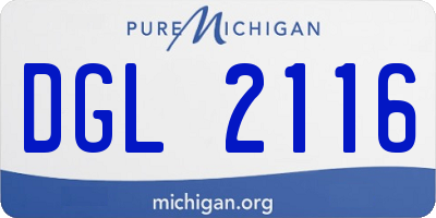 MI license plate DGL2116