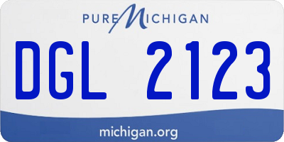 MI license plate DGL2123