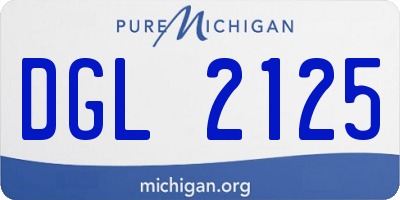 MI license plate DGL2125