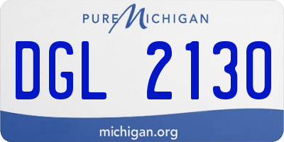 MI license plate DGL2130
